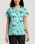 Frosty Jolly Scrub TopWhite Cross618FJF-XS