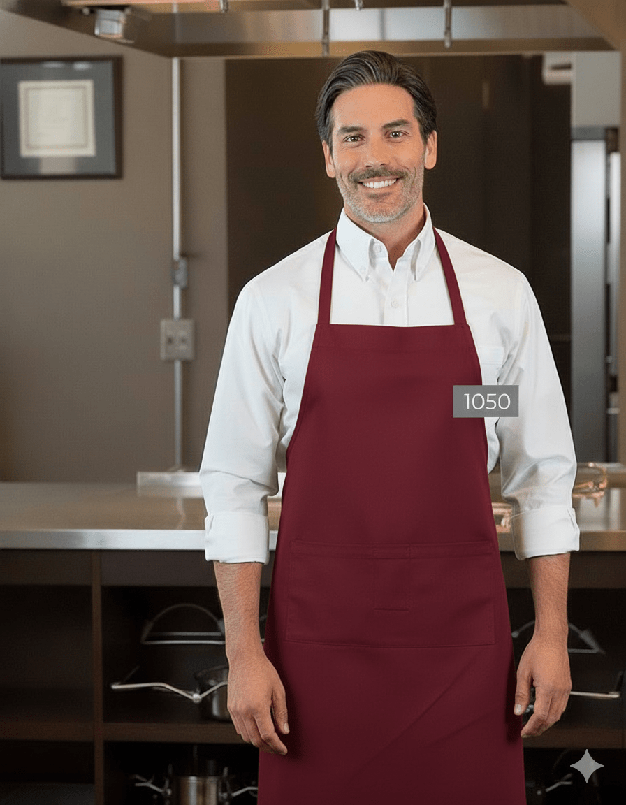 Full - Length Bib Apron with PocketsPremium Uniforms1050-BURGUNDY