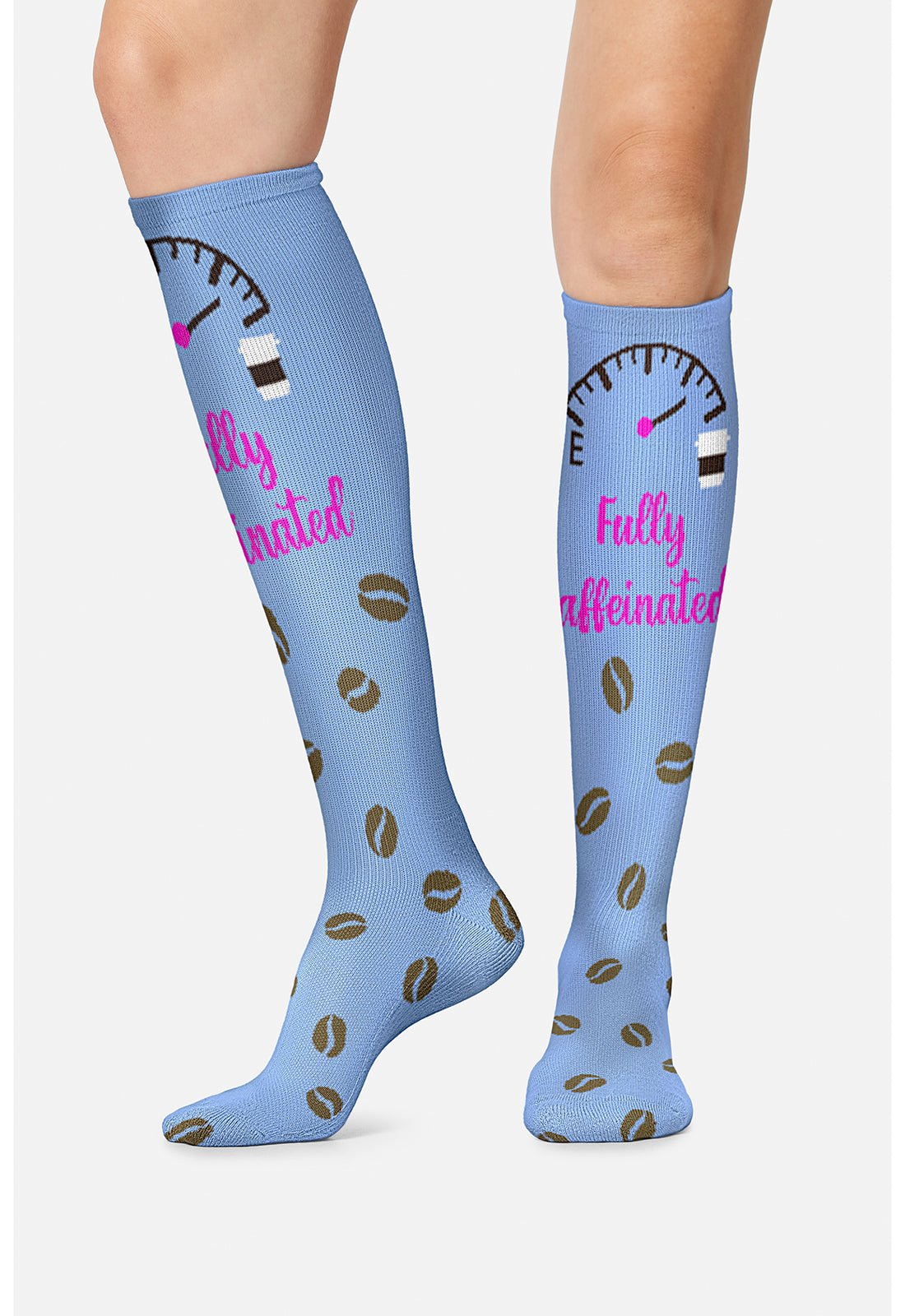 Fully Caffeinated Compression SocksCherokee LegwearPRINTSUPPORT-FLYCF-REG