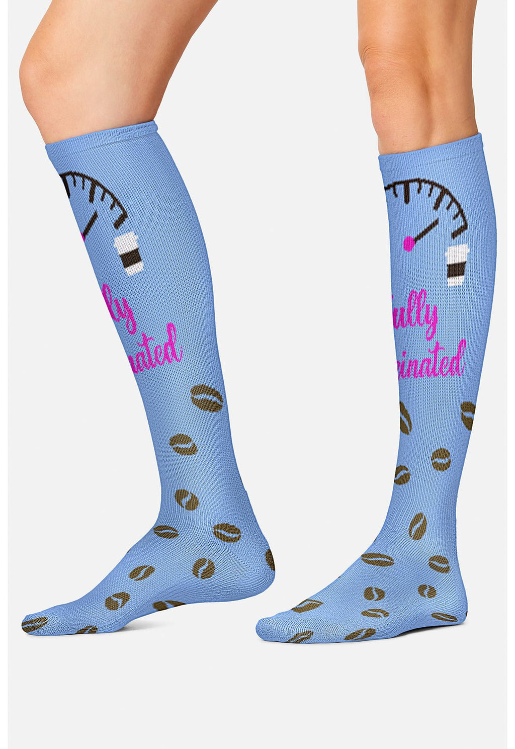 Fully Caffeinated Compression SocksCherokee LegwearPRINTSUPPORT-FLYCF-REG