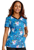 Fun Frosty V - Neck Holiday Scrub TopCherokee LicensedTF671-FRNR-XS