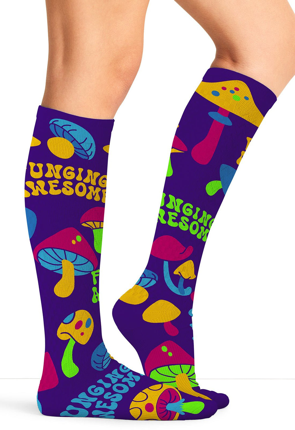 Fungi Mushroom Compression SocksCherokee LegwearPRINTSUPPORT-FUNGI