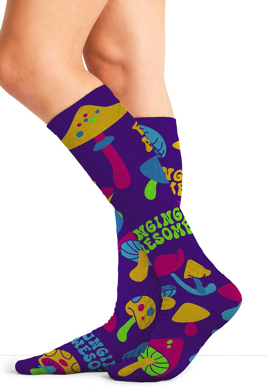 Fungi Mushroom Compression SocksCherokee LegwearPRINTSUPPORT-FUNGI