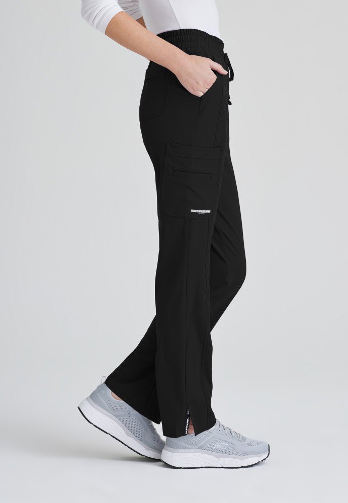 Gamma Mid - Rise Tapered Leg Scrub PantSkechers by BarcoSKP623-BLACK-XXS