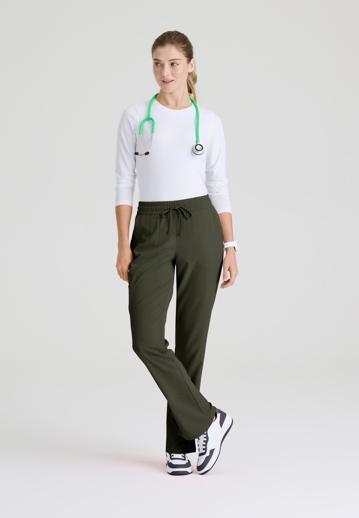 Gamma Mid - Rise Tapered Leg Scrub PantSkechers by BarcoSKP623-OLIVE-XXS