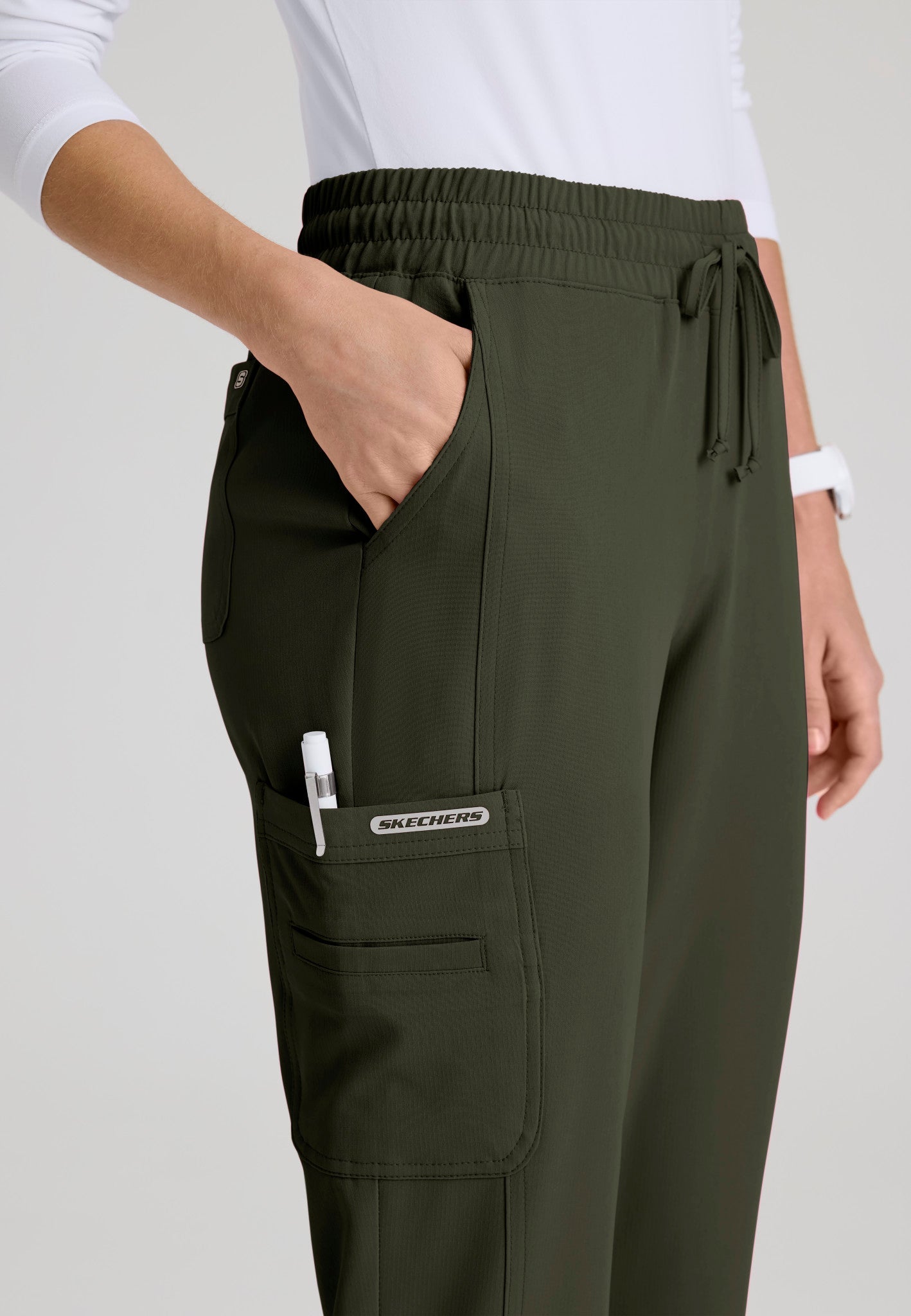 Gamma Mid - Rise Tapered Leg Scrub PantSkechers by BarcoSKP623-OLIVE-XXS