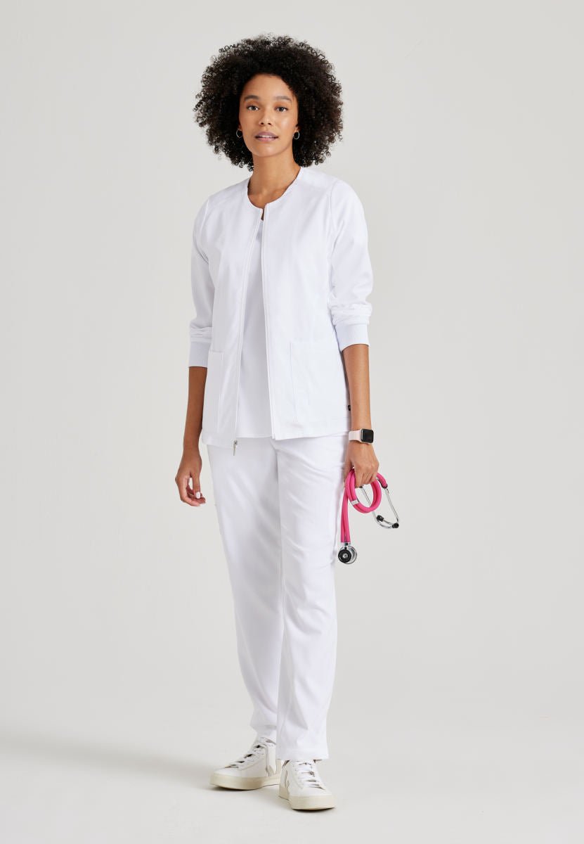 Gianna Crewneck Scrub JacketGrey's Anatomy Spandex StretchGRSW873-WHITE-XXS