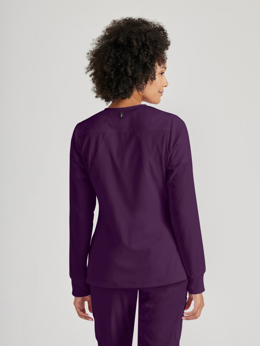 Gianna Warm - Up Scrub Jacket - EggplantGrey's Anatomy by Barco