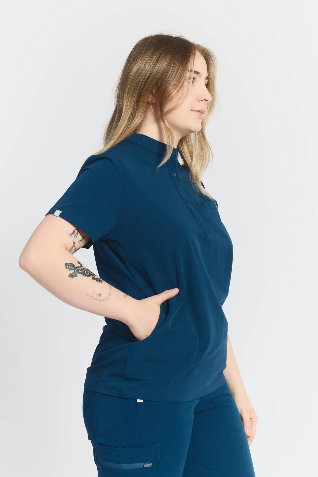 Gloria Button Up Scrub TopJOIIAGLORIA-ABYSSBLUE-XS