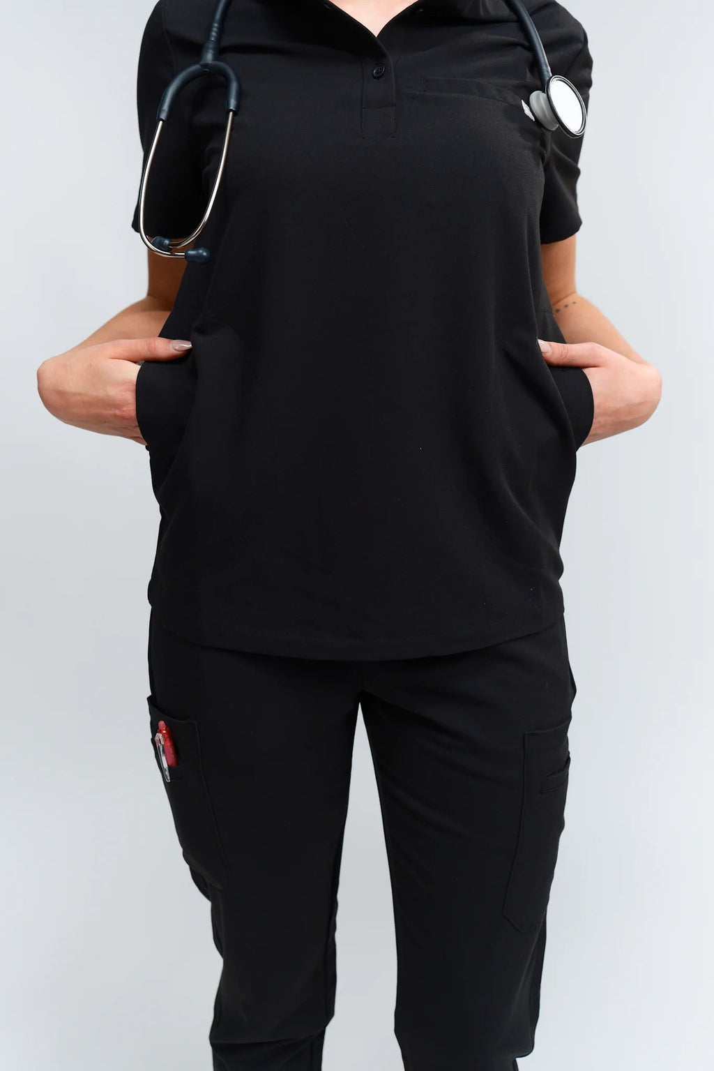 Gloria Button Up Scrub TopJOIIAGLORIA-BLACK-XS