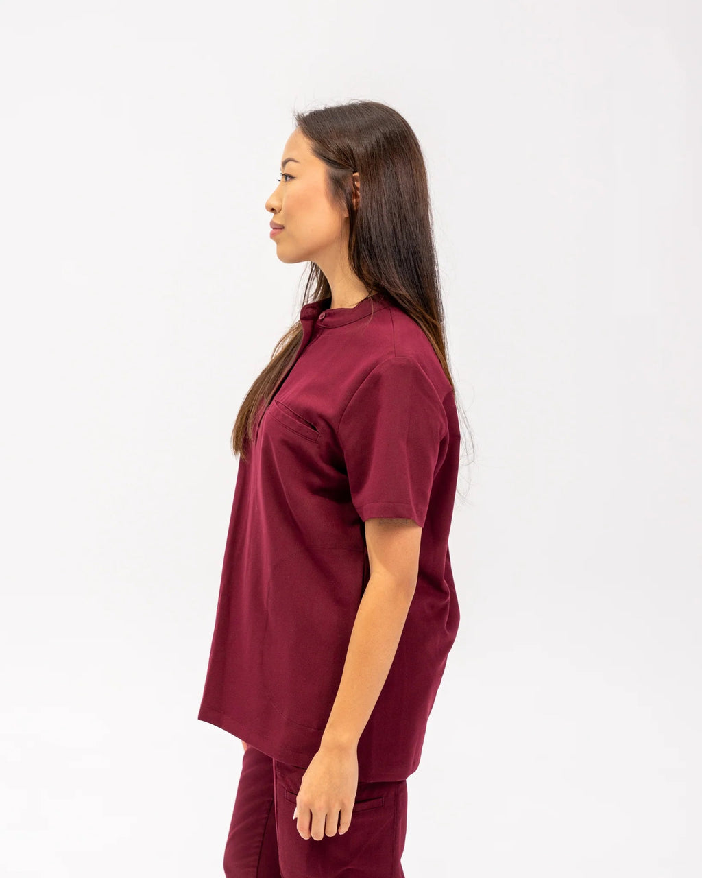 Gloria Button Up Scrub TopJOIIAGLORIA-BURGUNDY-XS