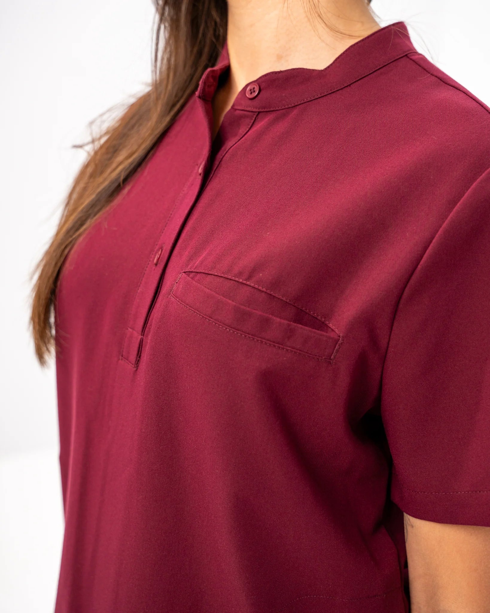 Gloria Button Up Scrub TopJOIIAGLORIA-BURGUNDY-XS