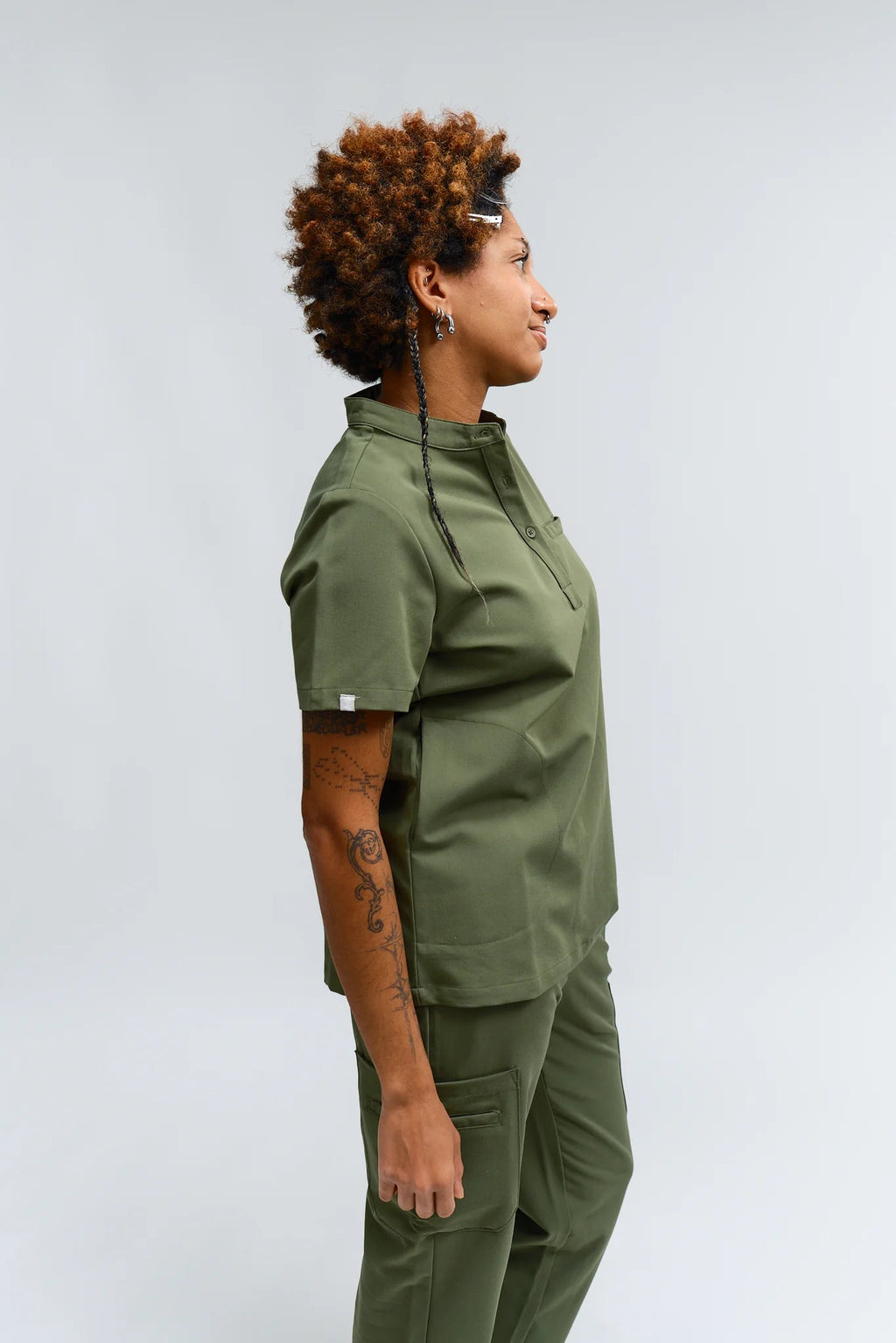 Gloria Button Up Scrub TopJOIIAGLORIA-MOSSYGREEN-XS