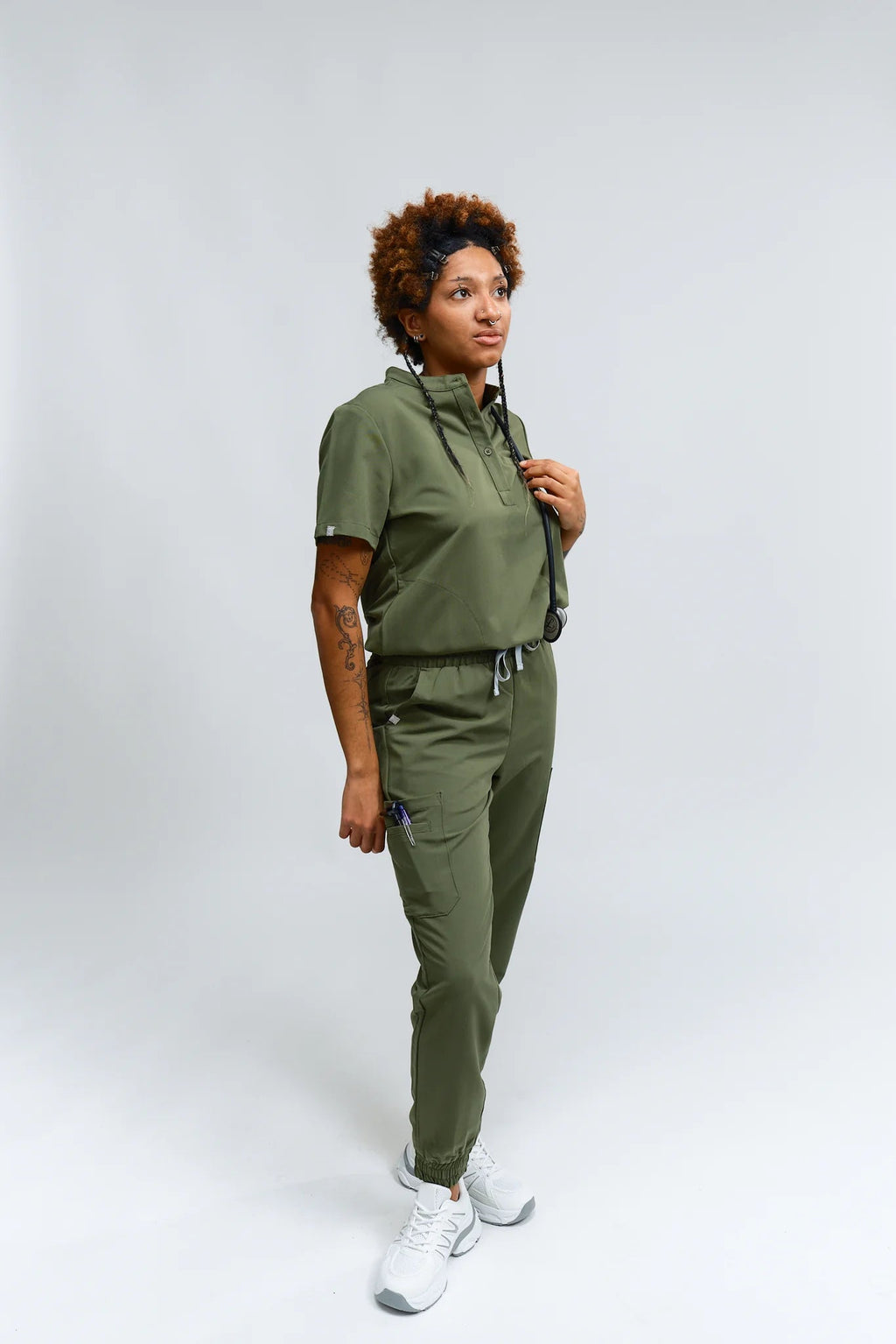 Gloria Button Up Scrub TopJOIIAGLORIA-MOSSYGREEN-XS