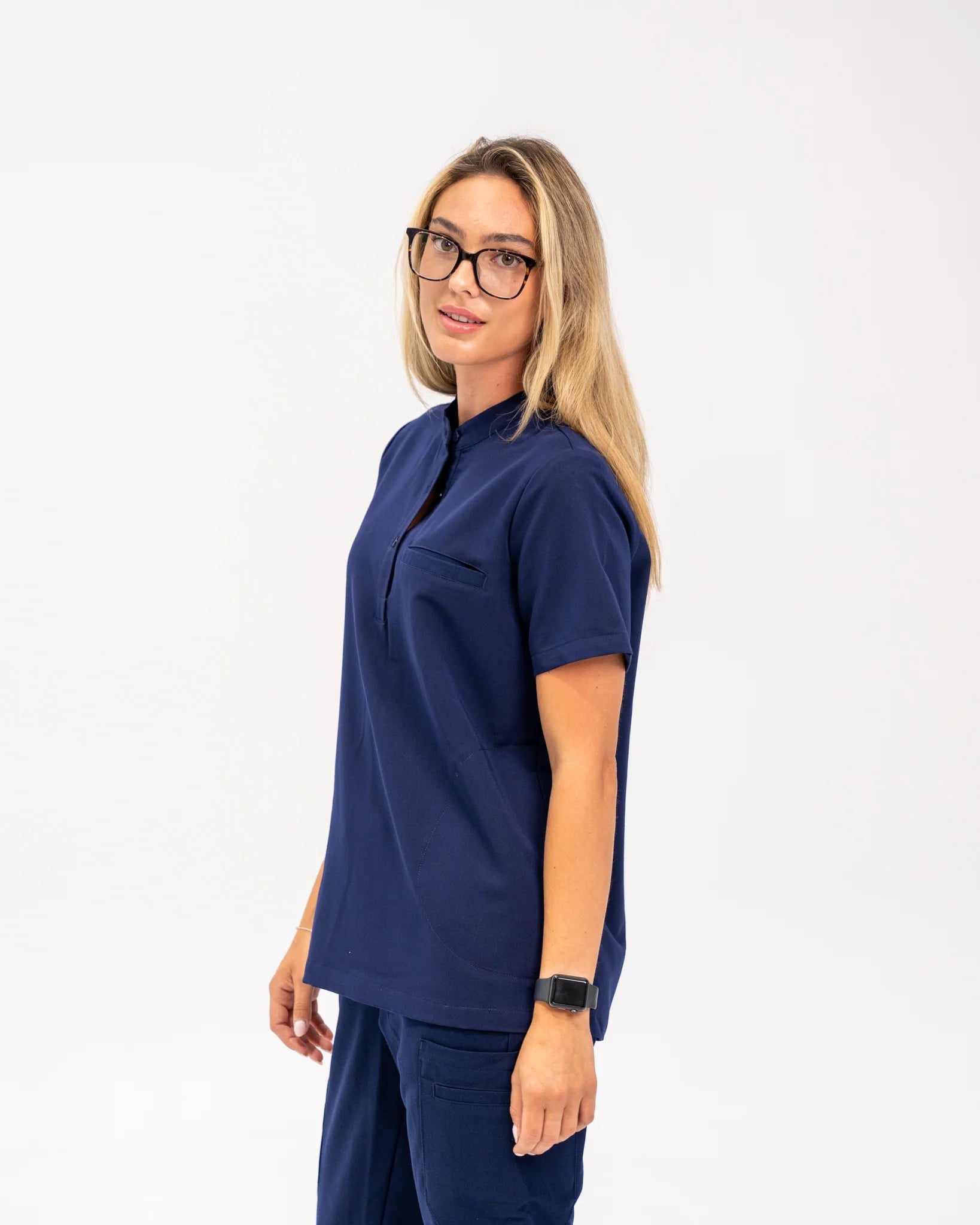Gloria Button Up Scrub TopJOIIAGLORIA-NAVY-XS