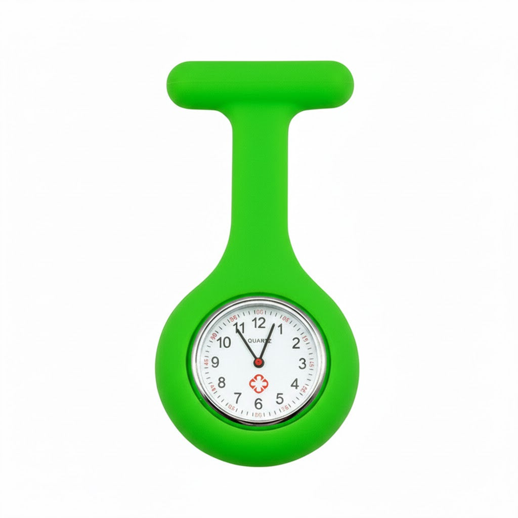 Analog Nursing Pin Watch Pin Watch Lasalle Uniform Green