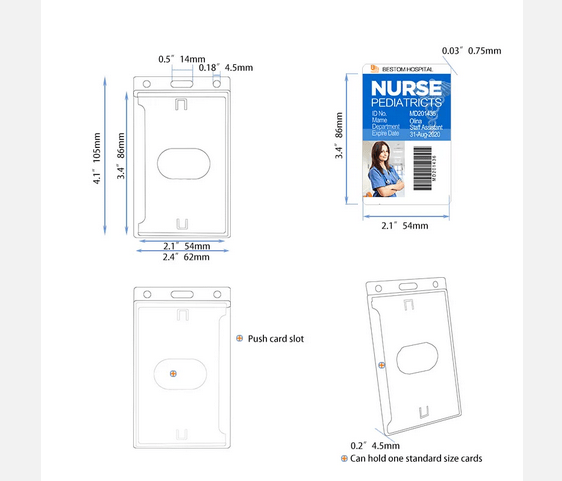 Hard Plastic Frosted Badge ID HolderLasalle UniformHARDCASE-HORIZONTAL