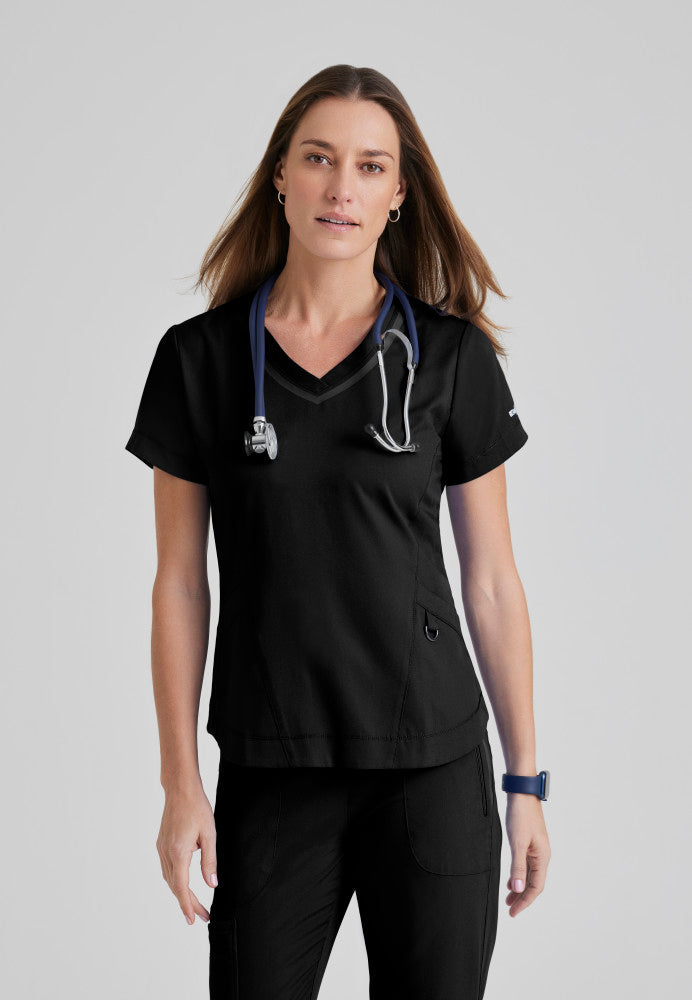 Harmony Scrub Top Women's Scrub Top Grey's Anatomy Impact Black XXS