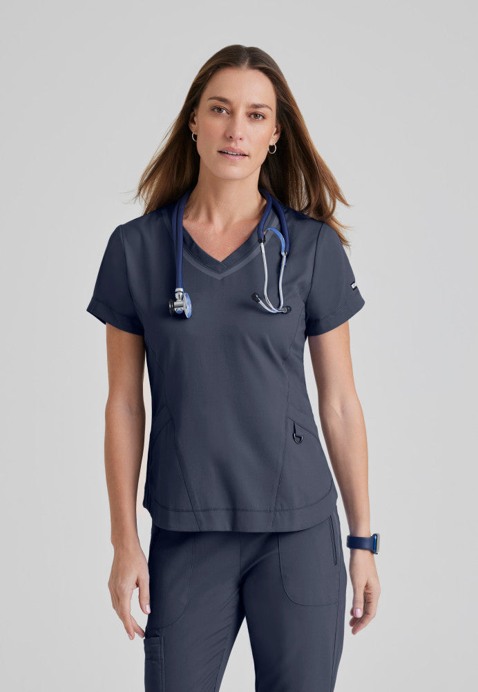 Grey's Anatomy Impact | Harmony Scrub Top Women's Scrub Top Grey's Anatomy Impact Steel XXS 