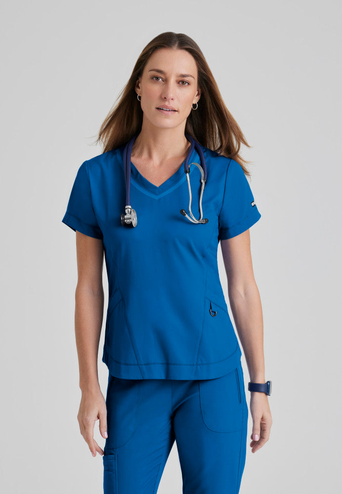 Harmony Scrub Top Women's Scrub Top Grey's Anatomy Impact Royal Blue XXS