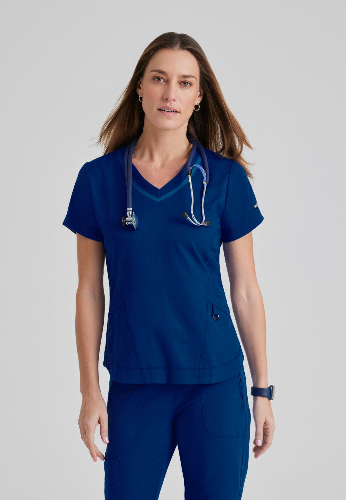 Harmony Scrub Top Women's Scrub Top Grey's Anatomy Impact Indigo XXS