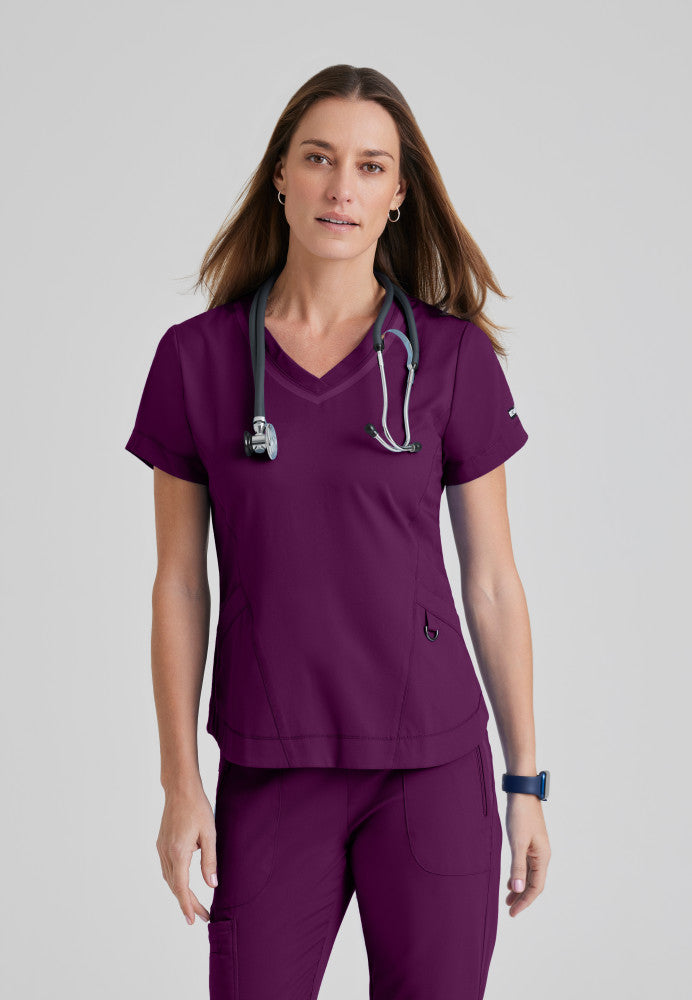 Harmony Scrub Top Women's Scrub Top Grey's Anatomy Impact Wine XXS