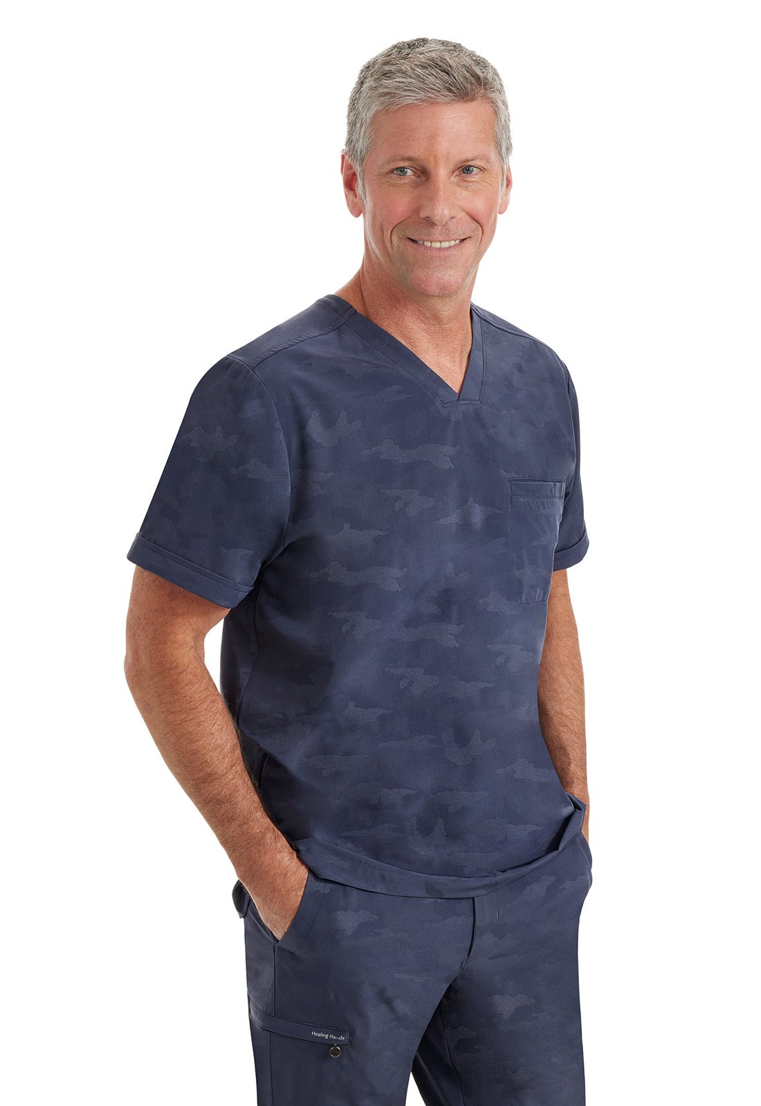 HH Purple Label Jack V - Neck Scrub Top | Modern Fit Scrubs CanadaHealing Hands2360-CAMOPEWTER-S