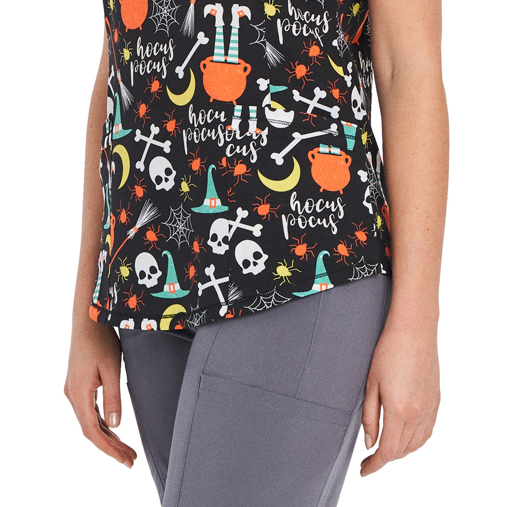 Hocus Pocus Round V - Neck Scrub TopWhite Cross782NTHP-XXS