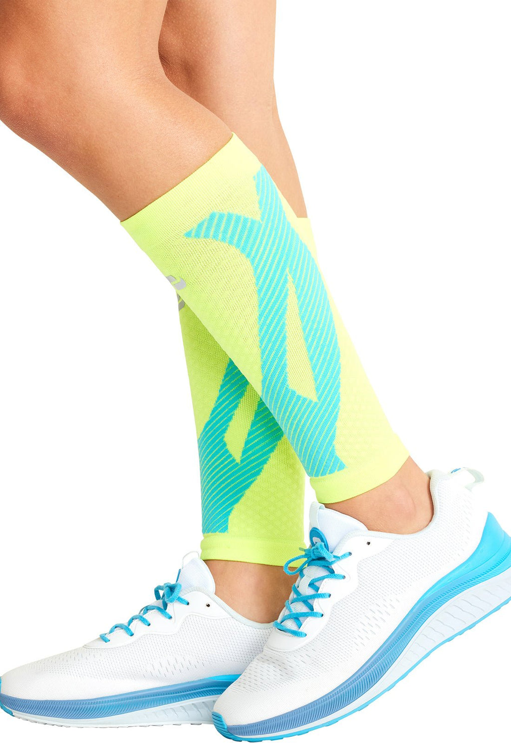 Hyper Yellow Turquoise - Compression Calf SleeveCherokee LegwearELECTIRC-HYTQ-REG