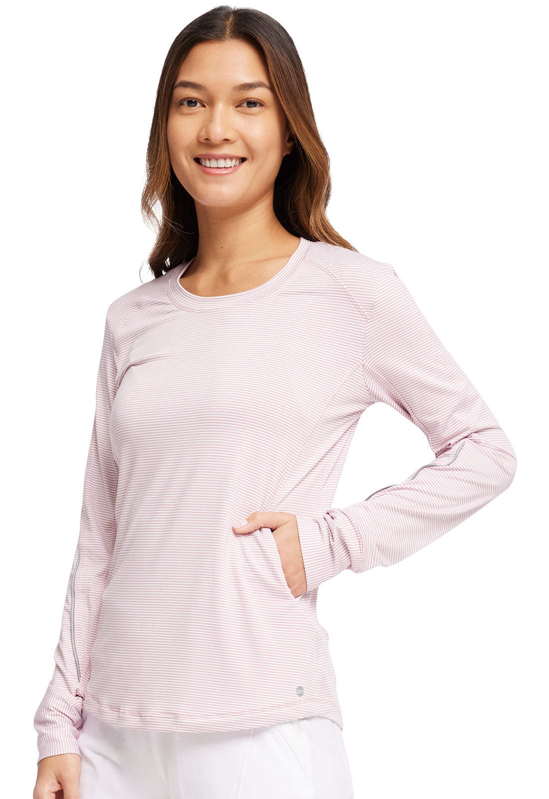 Cherokee Infinity Underscrub - Long Sleeve Underscrub Knit Tee Women's Underscrub Cherokee Infinity Frosted Rose XS 