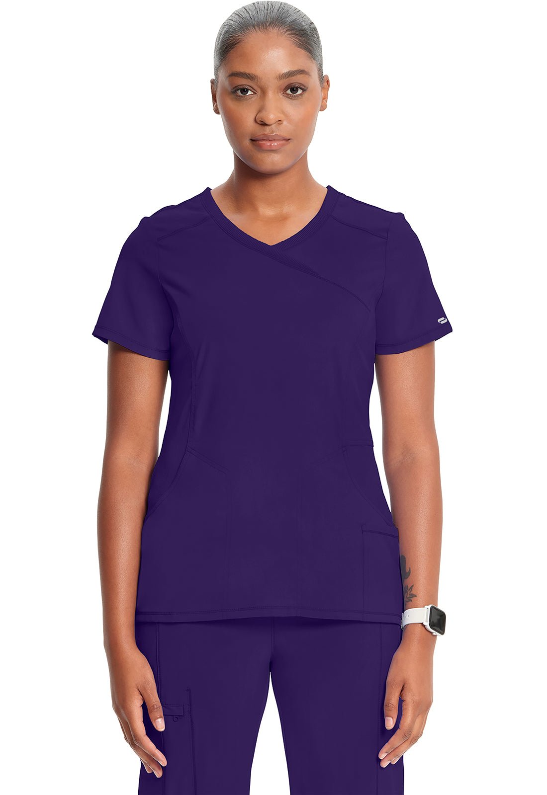 Infinity Mock Wrap Scrub TopCherokee Infinity2625A-GRAPE-2X