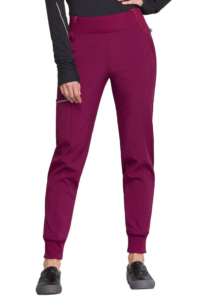 Infinity Mid Rise Zipper Scrub Jogger Women's Scrub Jogger Cherokee Infinity Wine XXS