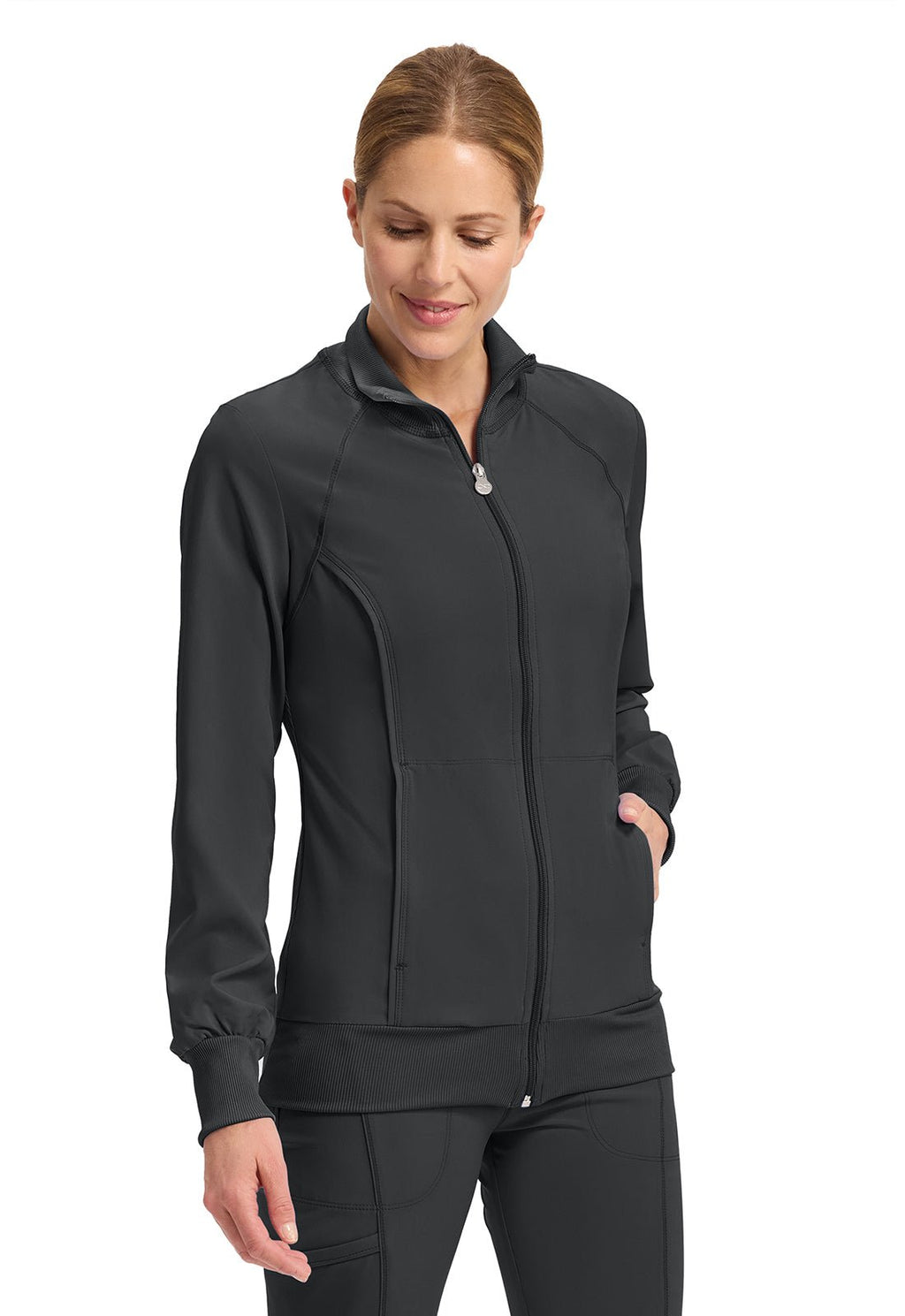 Infinity Zip Front Scrub JacketCherokee Infinity2391A-BLACK-XXS