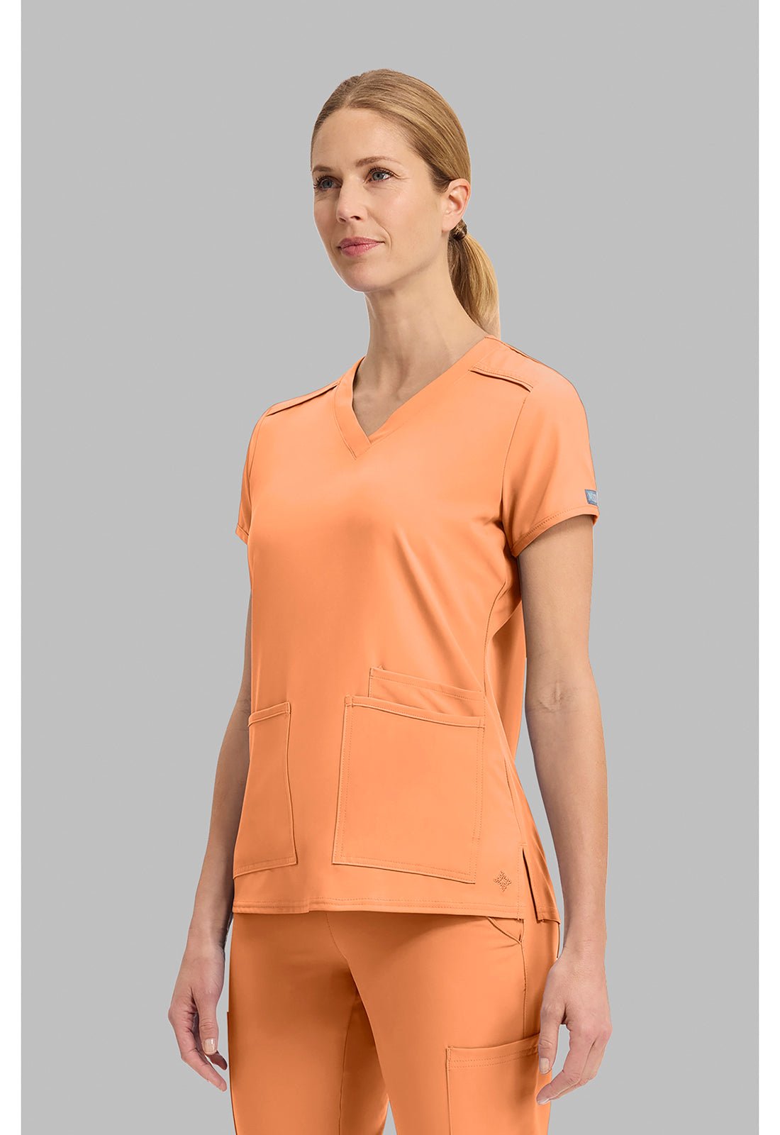 Insight 3 Pocket Scrub Top – Lightweight, Medium StretchMed CoutureMC2411-PEACH-XS