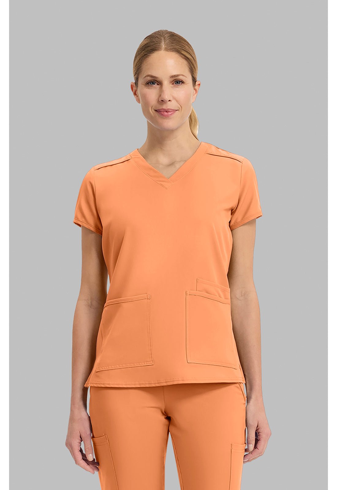Insight 3 Pocket Scrub Top – Lightweight, Medium StretchMed CoutureMC2411-PEACH-XS