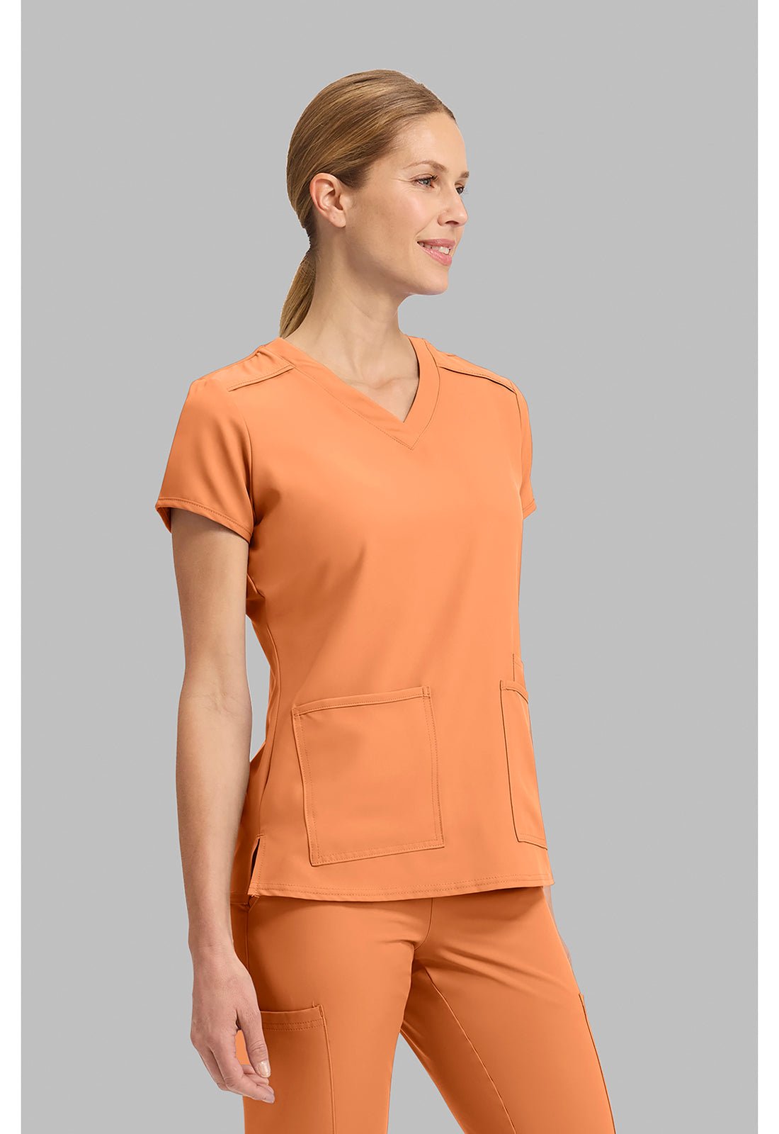Insight 3 Pocket Scrub Top – Lightweight, Medium StretchMed CoutureMC2411-PEACH-XS