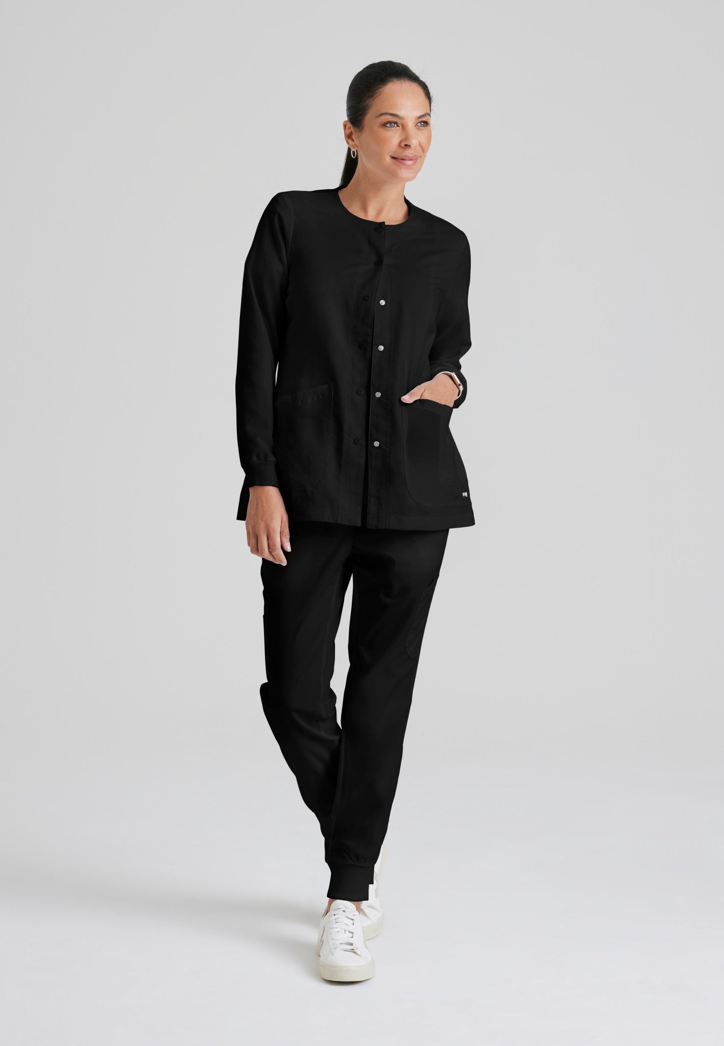 Jamie Snap - Front Scrub JacketGrey's Anatomy Classic4450-BLACK-XS