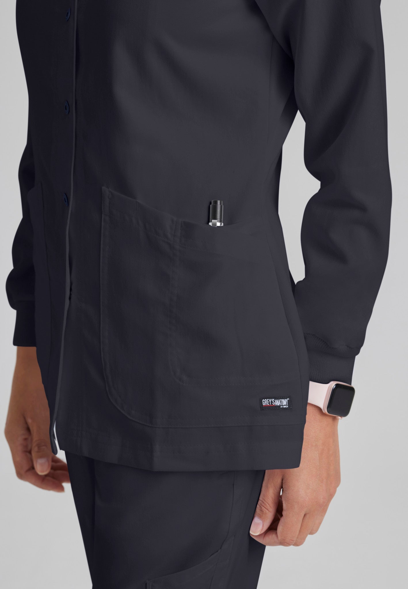 Jamie Snap - Front Scrub JacketGrey's Anatomy Classic4450-STEEL-XS