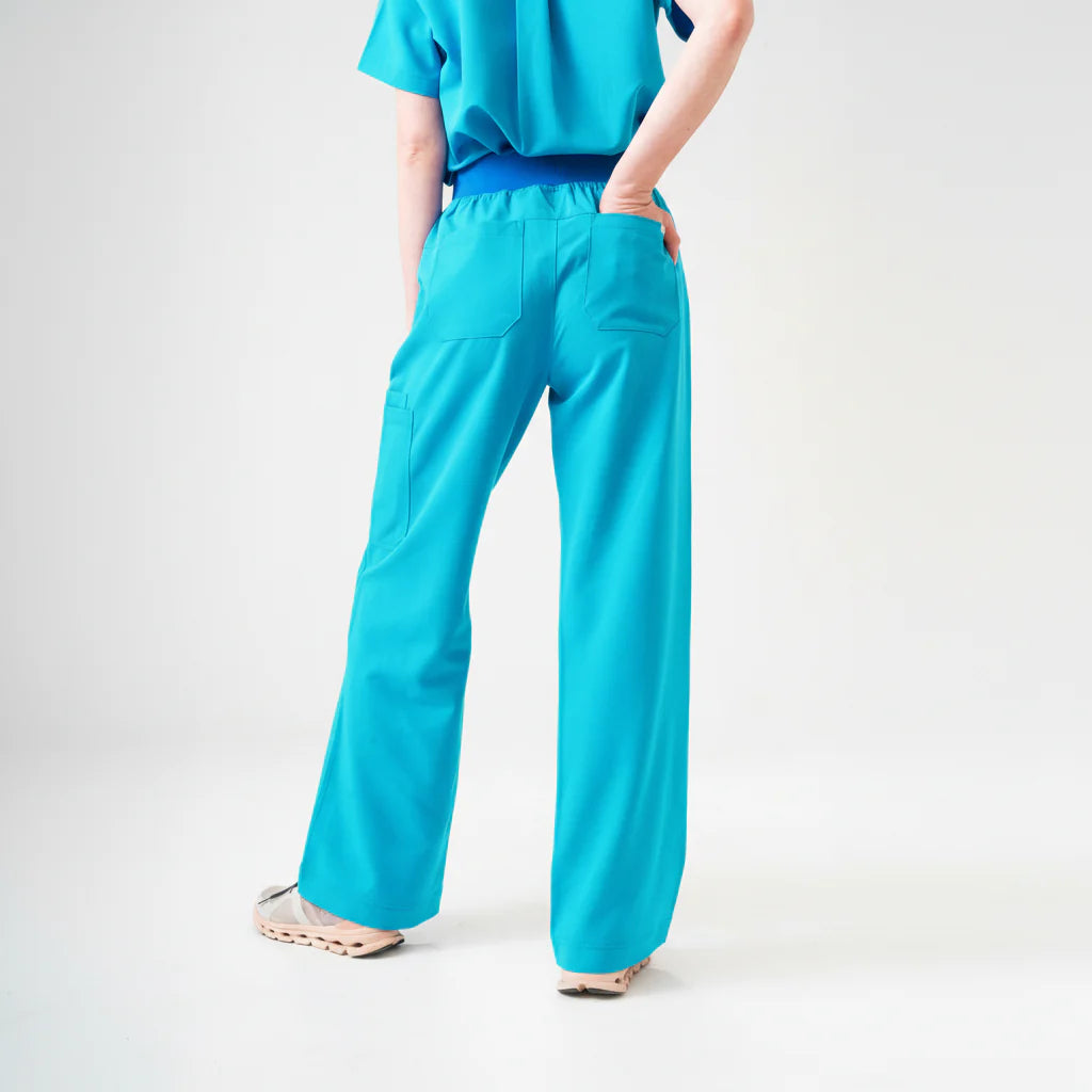 ACE High-Waisted Wide Leg Scrub Pants
