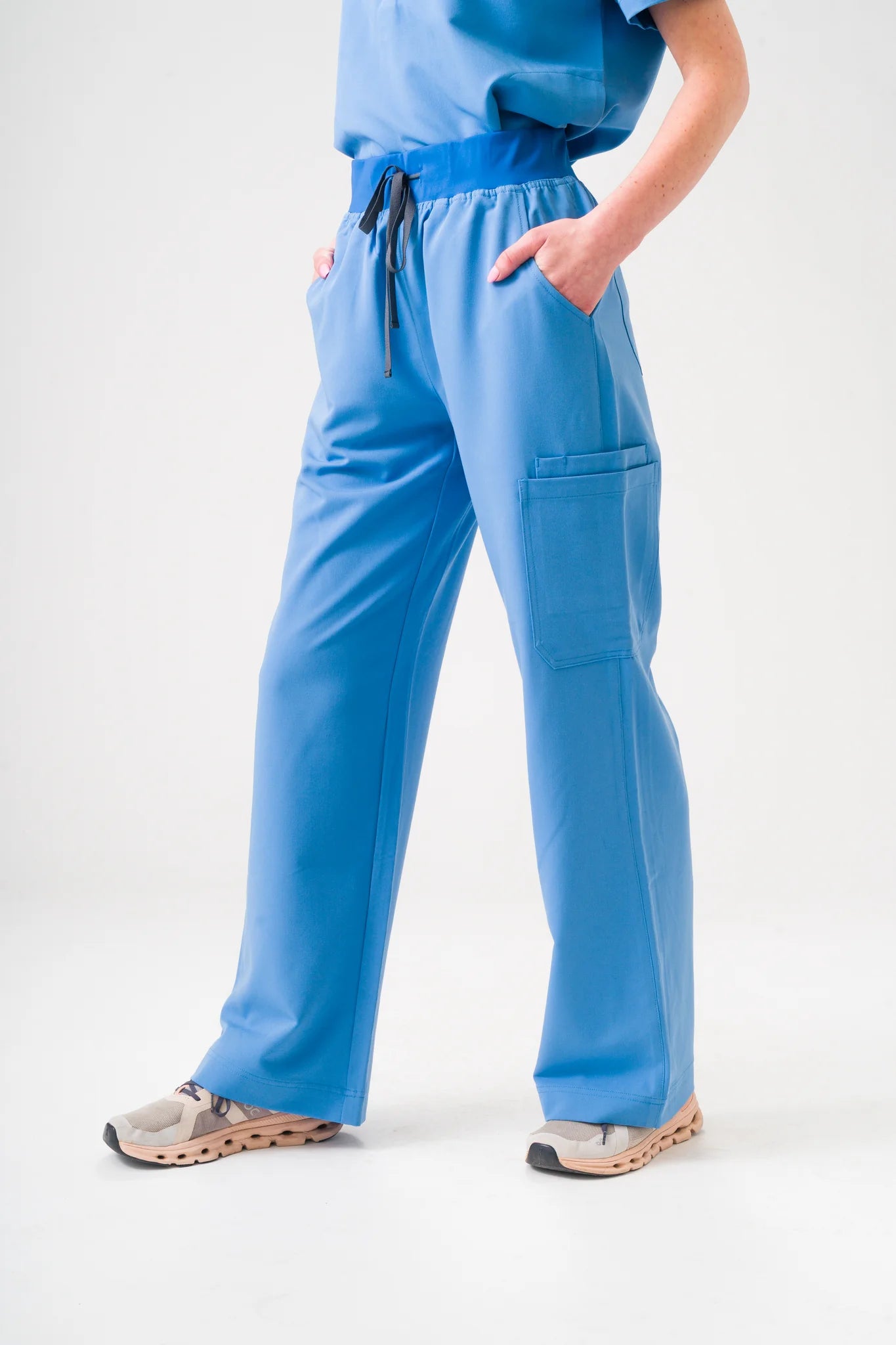 ACE High-Waisted Wide Leg Scrub Pants
