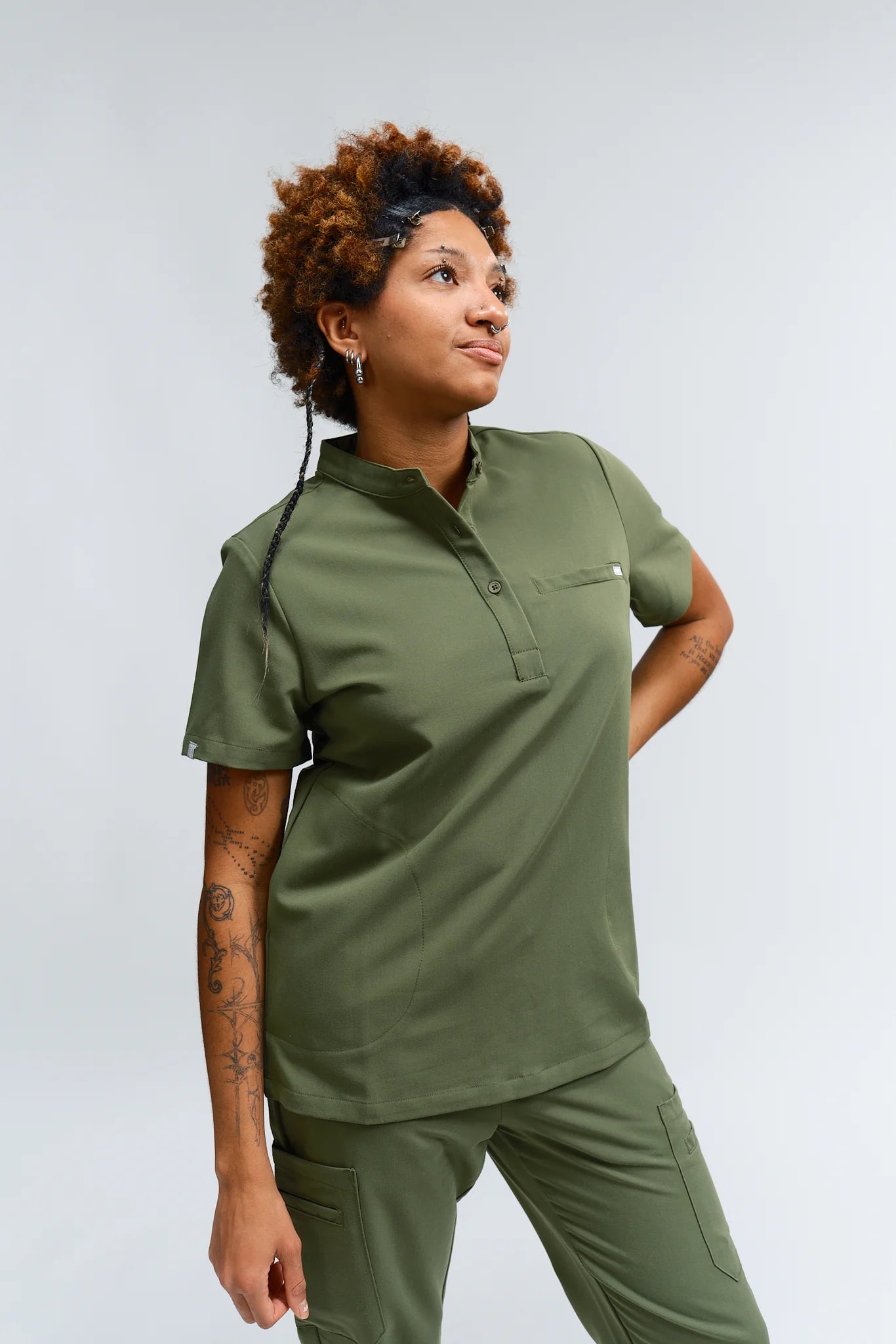 Gloria Button Up Scrub Top