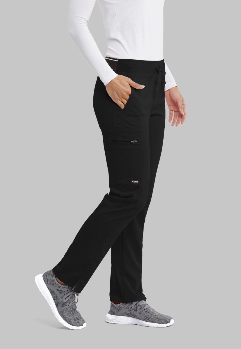 Kim Mid - Rise Straight Leg Scrub PantGrey's Anatomy Spandex StretchGRSP500-BLACK-XXS