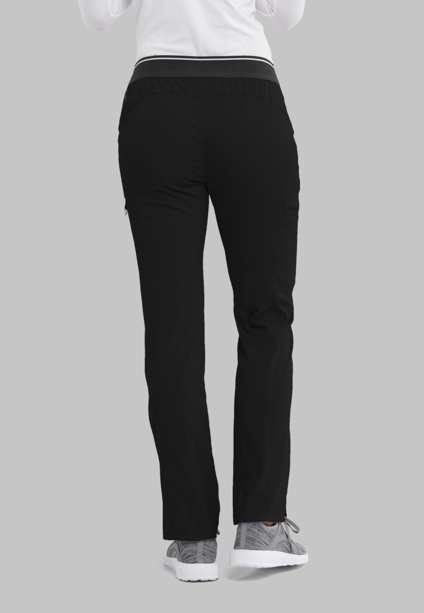 Kim Mid - Rise Straight Leg Scrub PantGrey's Anatomy Spandex StretchGRSP500-BLACK-XXS