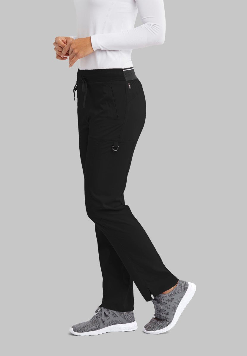 Kim Mid - Rise Straight Leg Scrub PantGrey's Anatomy Spandex StretchGRSP500-BLACK-XXS