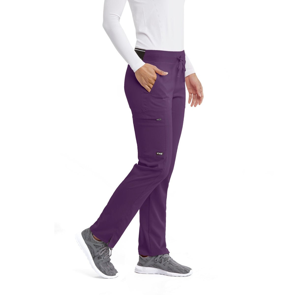 Kim Mid - Rise Straight Leg Scrub PantGrey's Anatomy Spandex StretchGRSP500-EGGPLANT-XXS