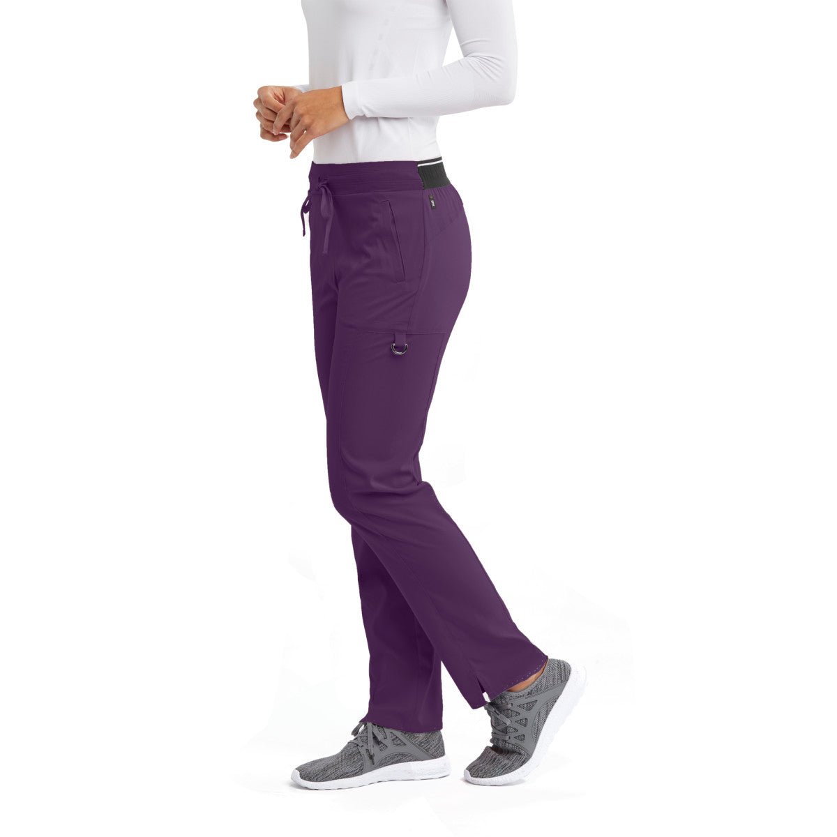 Kim Mid - Rise Straight Leg Scrub PantGrey's Anatomy Spandex StretchGRSP500-EGGPLANT-XXS