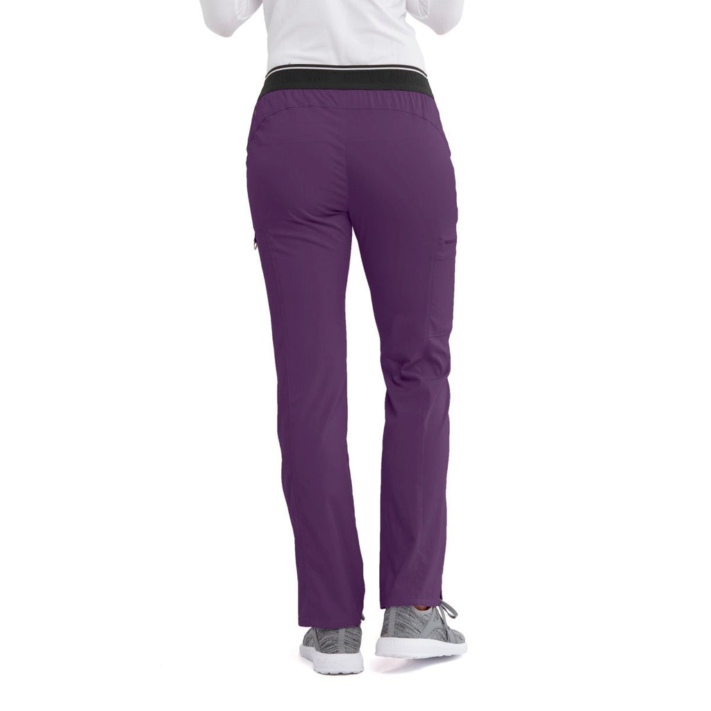 Kim Mid - Rise Straight Leg Scrub PantGrey's Anatomy Spandex StretchGRSP500-EGGPLANT-XXS