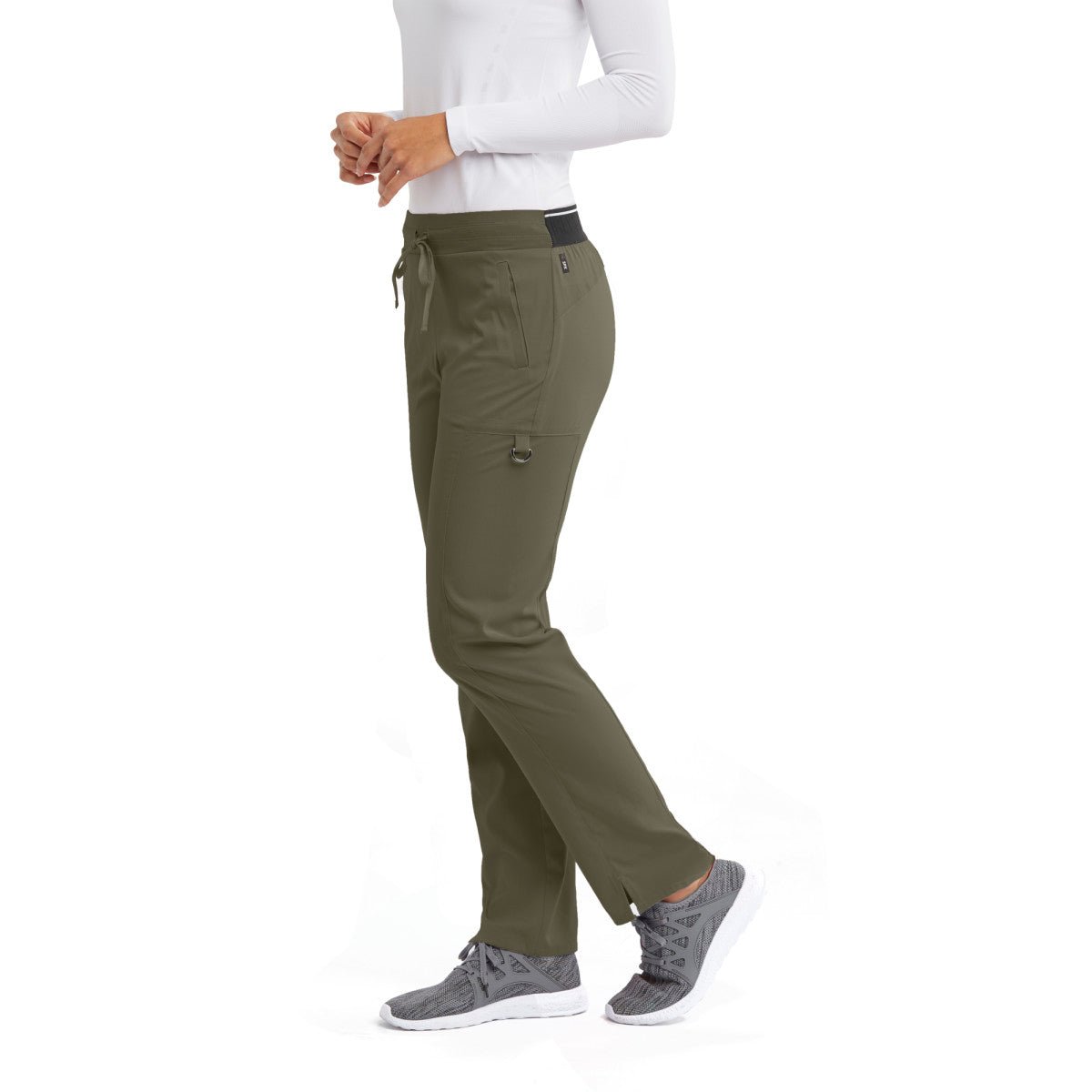 Kim Mid - Rise Straight Leg Scrub PantGrey's Anatomy Spandex StretchGRSP500-OLIVE-XXS