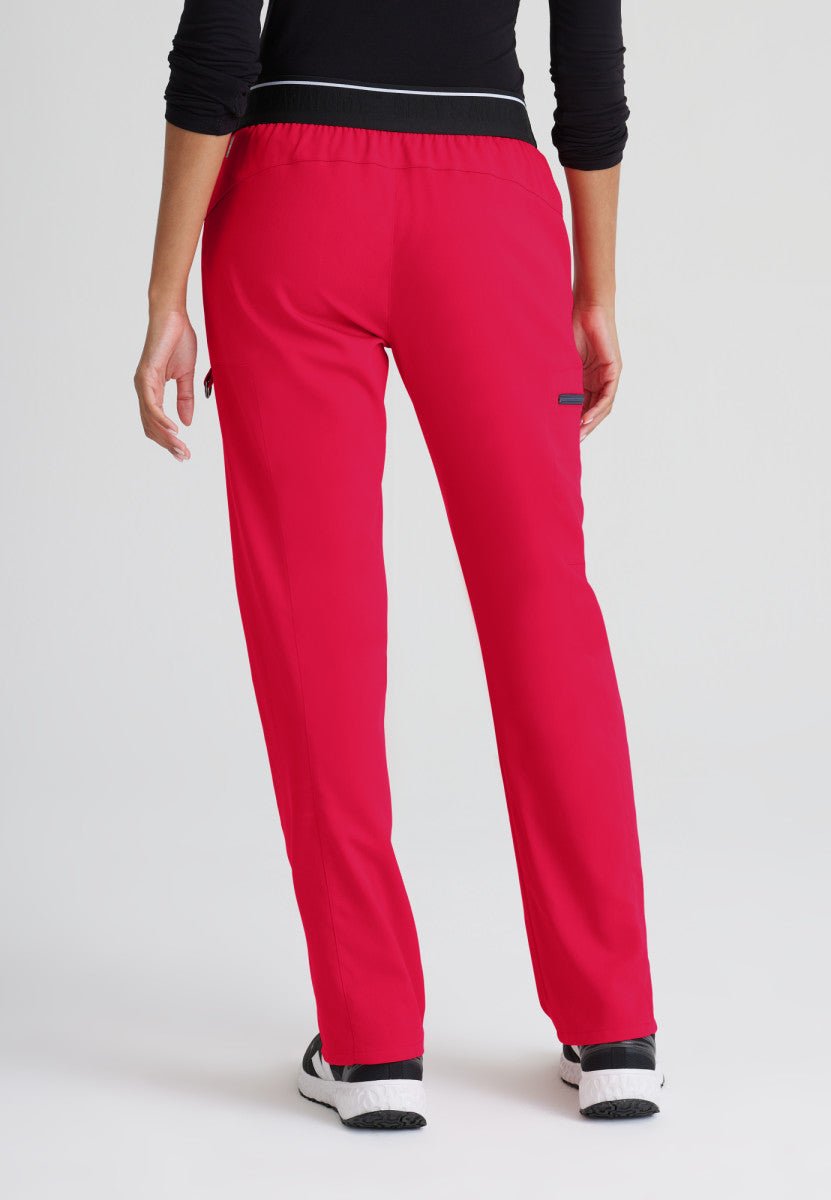 Kim Mid - Rise Straight Leg Scrub PantGrey's Anatomy Spandex StretchGRSP500-RED-XXS