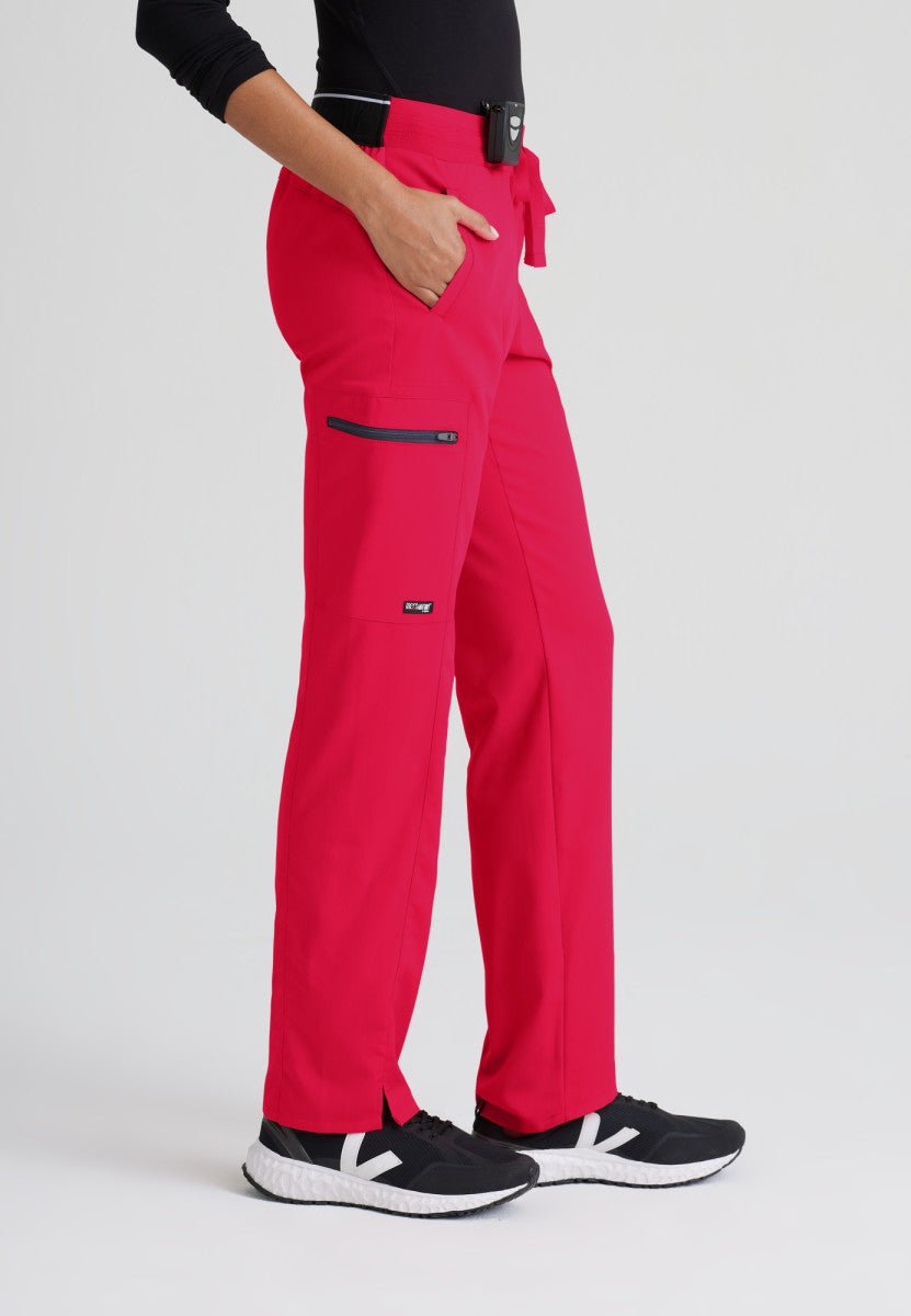 Kim Mid - Rise Straight Leg Scrub PantGrey's Anatomy Spandex StretchGRSP500-RED-XXS